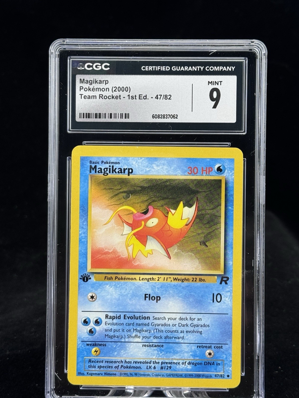 Magikarp #47 1st Edition Team Rocket 2000 Pokémon CGC 9 💦