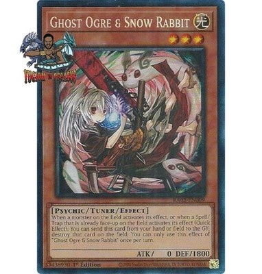 Yugioh 1x Ghost Ogre & Snow Rabbit Alt Art RA02-EN009 Collector's Rare 1st Ed NM