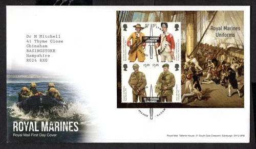 GB - 2022 Royal Marines MS First Day Cover with Lympstone Exmouth Special Cachet