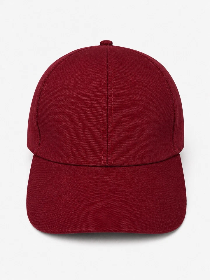 Casquette de baseball homme bordeaux unie, taille réglable, style baseball - Photo 1/1