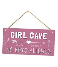 Girl Cave Sign, Teen Room Decor, 12  6 Wall Hanging Decoration Only No Girls