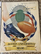 Harry Agganis 1952 Program Boston University v  Miami Boston Red Sox/Lynn⚾️🏈