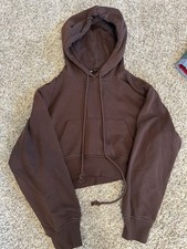 Zara Women's Brown Pullover Hoodie Fleece Size M