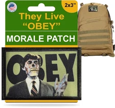 They Live "OBEY" Morale Patch | Movie Patches| Funny hook and loop morale patch