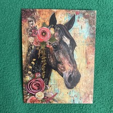 STORE CLOSING-Leanin  Tree Any Occasion Blank Greeting Note Card Horse/Floral 