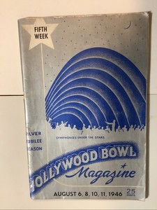 Vintage Hollywood Bowl Magazine August 1946 Fifth Week-FREE SHIPPING
