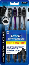 Oral B Cavity Defense 123 Soft Black Toothbrush Pack of 4 - India - Assorted C