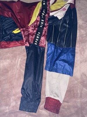 Nike Colorblock Track Jacket Men's Maroon Blue Yellow Mesh Panels Zip