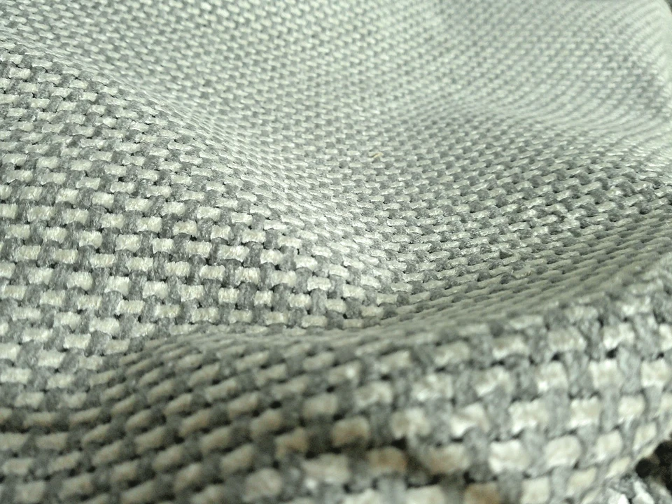 Romo/Zinc Textiles "Gormley" Silver Gray & Chenille Basketweave W/Tags 3+ Yds - Image 4 of 4