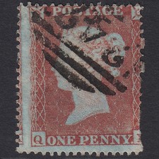F26_26 GB QV 1854 1d PLATE 175 SG17-C1(1) QL GU DERBY 242 MISPERF BLIND PERFS