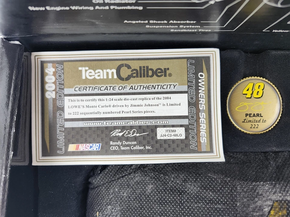 2004 Jimmie Johnson Team Caliber 珍珠系列仅 222 制造 Lowe's #48 NASCAR — 第 3/4 张图片