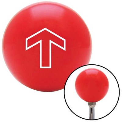 White Broad Arrow Up Red Shift Knob w/ M16x1.5 Insert Shifter Auto Manual Brody