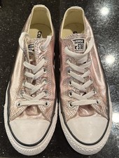 Converse All Star Chuck Taylor Womens 8.5 Low Rose Gold Metallic Sneaker Shoes