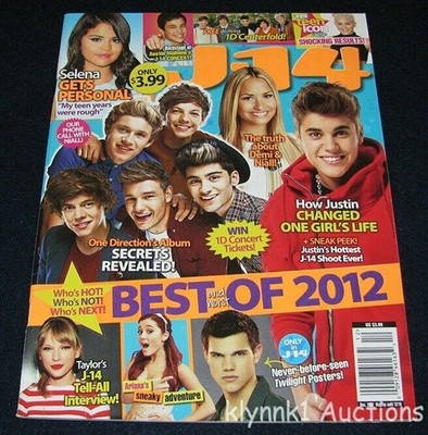 J-14 Magazine December 2012 One Direction Twilight Selena  Justin Bieber