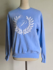 Victoria's Secret Pink Womens Sweatshirt Sz S Light Blue Oversized Fleece "P"