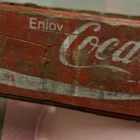 Vintage Red Yellow Coca Cola Wooden Soda Bottle Crate Wood Dividers