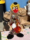 vintage hand blown murano art glass clown