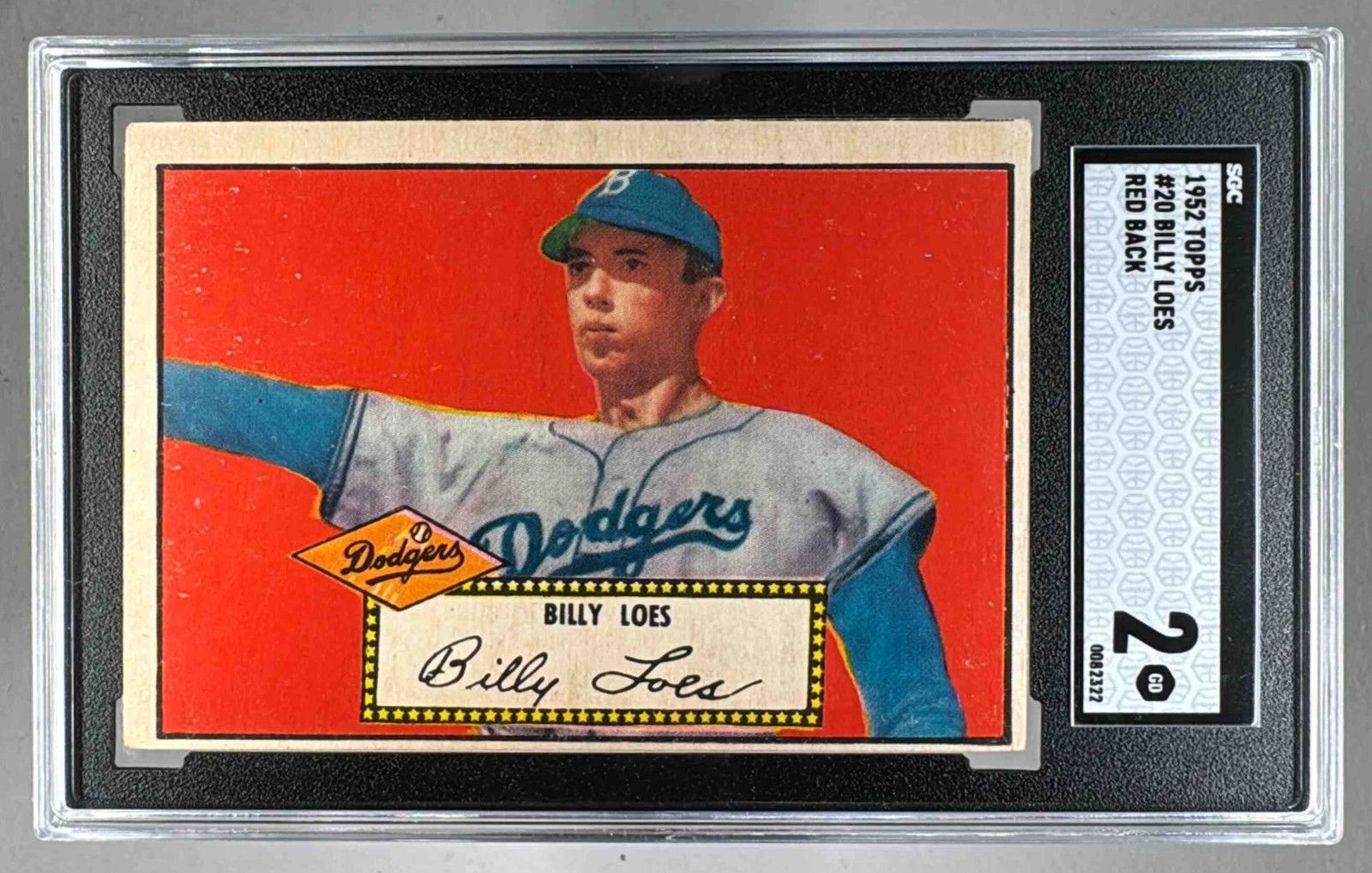 Billy Loes 1952 Topps #20 Rookie RC SGC 2