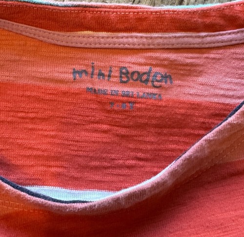 Mini Boden Mädchen Kleid Größe 7-8Y Gestreift Taschen Regenbogen Mehrfarbig Langarm - Bild 3 von 5