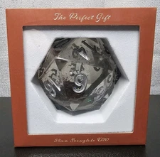 Large 54mm D20 Snow Globe - Silver Ink with Colorful Snowflakes