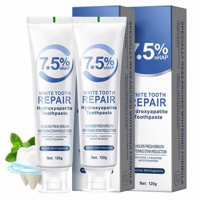 Holydeer Nano-Hydroxyapatite Toothpaste, Mint, 7.5% nHAP, Fluoride-Free, Sens...