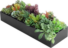 Artificial Succulent Centerpiece,15.75 Inch Faux Succulents Arrangement Plants