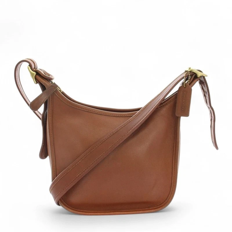 Borsa a tracolla vintage Coach 9950 in pelle marrone conciata a guanti made in USA usata Giappone