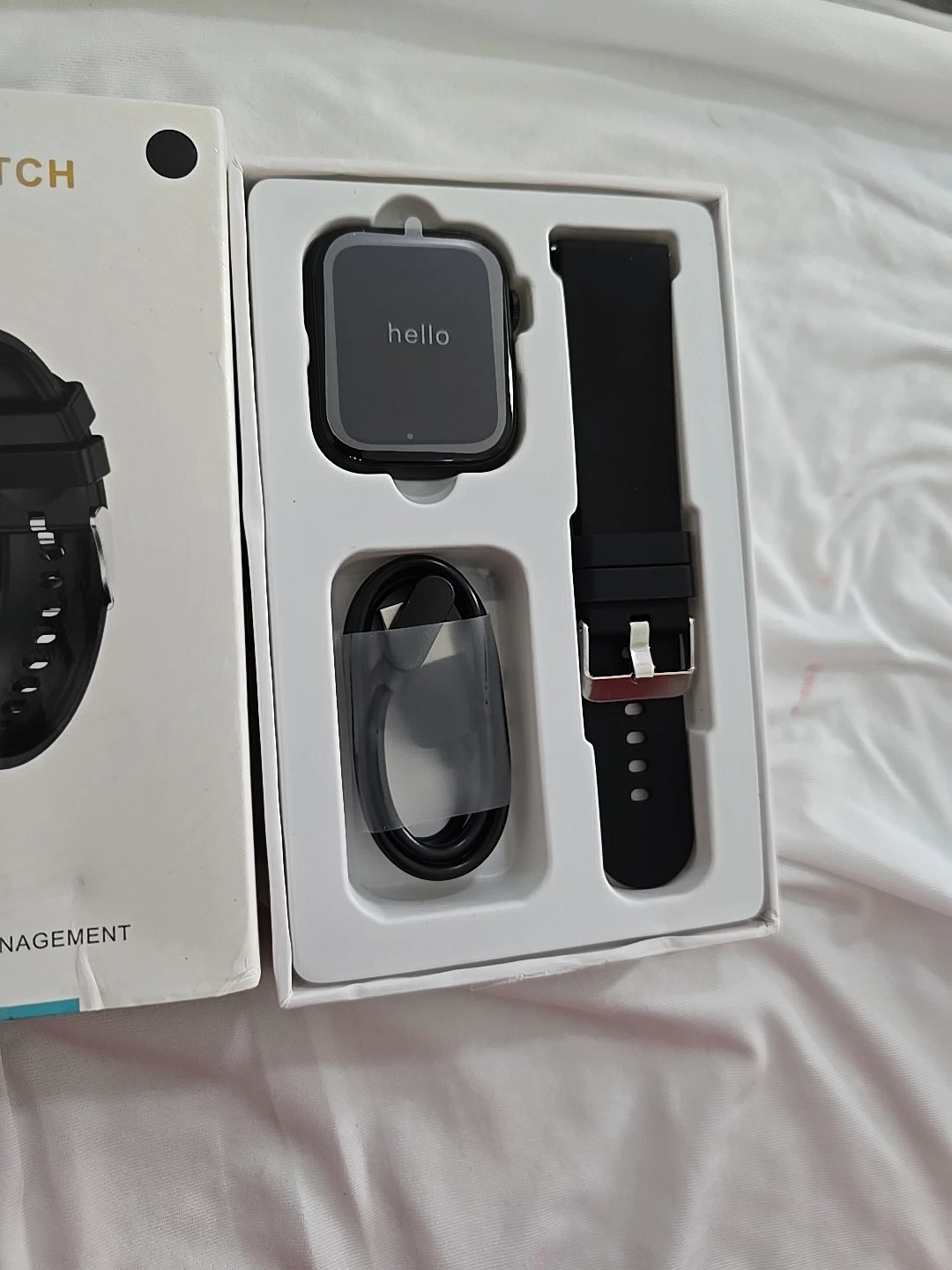 Qx7 Smart Watch, 1.85" Waterproof Sports Blood Oxygen Real Time Black
