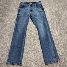 Wrangler Jeans Mens 32x36 Blue Retro Relaxed Boot Western Cowboy Fits 32 X 35