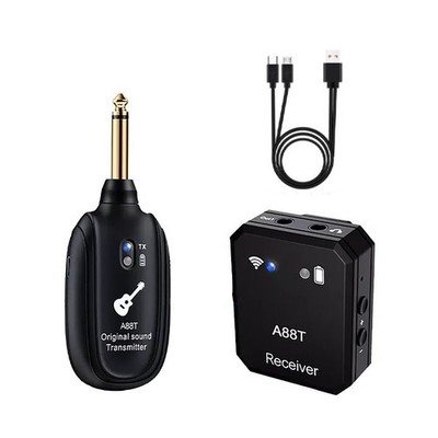 Black Professional Wireless 2.4GHz In-Ear Monitor System Transmitter Receiver