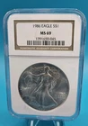 1986 American Silver Eagle MS69 NGC Brown Label