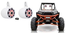 2 kicker KM65 6.5" LED 360  Swivel White Aluminum Tower Speakers For RZR/ATV/UTV