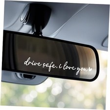 4 Pcs Drive Safe, I Love You Mirror Sticker, Rear View Mirror Sticker I Love