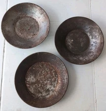 3 Antique Metal Gold Pan 10.5" Mining Miner Panning CA Gold Rush VTG Prospecting