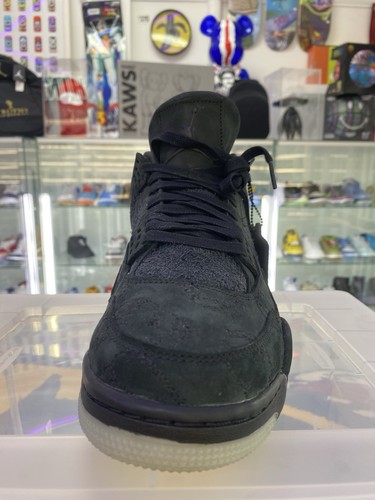 Air Jordan 4 Retro x KAWS Men's Basketball Shoes 2017 Black/Glow 930155-001 - Picture 10 of 13