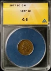 RARE 1877 Indian Head Cent ANACS G06 4175337 Exquisite Coin Rare