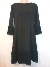 DM Donna Morgan Ruffle Accent Little Black Cocktail Dress Size 8  D123