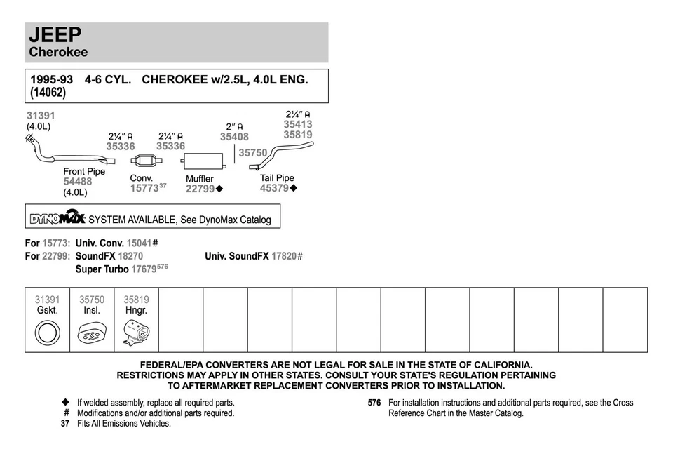 For Jeep Grand Cherokee 93-95 Exhaust Muffler SoundFX Aluminized Steel Oval Foto 4 de 4
