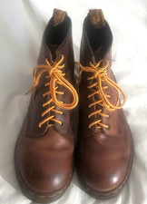Vintage 90s DR MARTENS 1460 Brown Leather ENGLAND Mens Boots Size US 10 UK 8