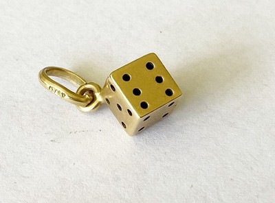 Vintage 14k kleine Würfel Charm
