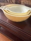 Vintage Pyrex “Homestead” Cinderella Nesting Mixing Bowls Set of 4 #441–444