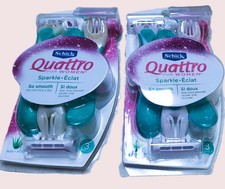 2-Schick Quattro Women's Disposable Razors 3 Pack 6 Razors total 