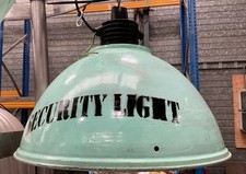 Vintage Industrie-H&auml;ngeleuchte &bdquo;SECURITY LIGHT&ldquo; emaillierter Stahlschirm &ndash; Mid C