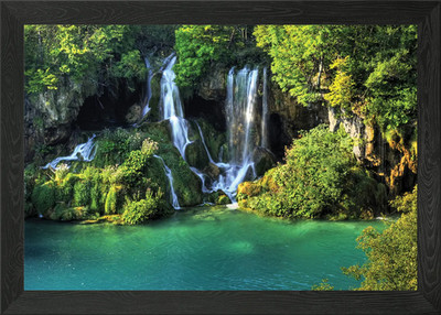 Wald Wasserfall Gerahmtes Wandbild Poster Leinwanddruck Bild