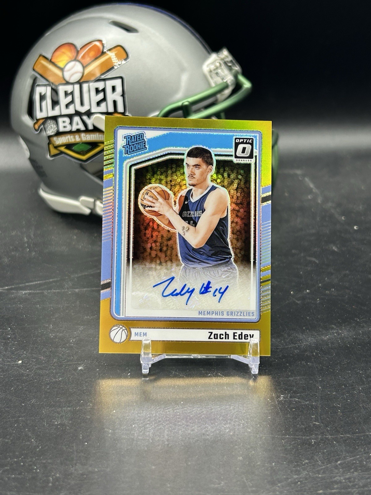Zach Edey 2024 Panini Donruss Optic Rated Rookie Auto Gold /10 #319 (CBMH)