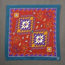 Vintage Wamcraft Aztec Pattern Bandana Red Made in USA Geometric Southwest 1990s