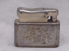 vintage lighter Kreisler Colibri West Germany engraved flowers floral detail