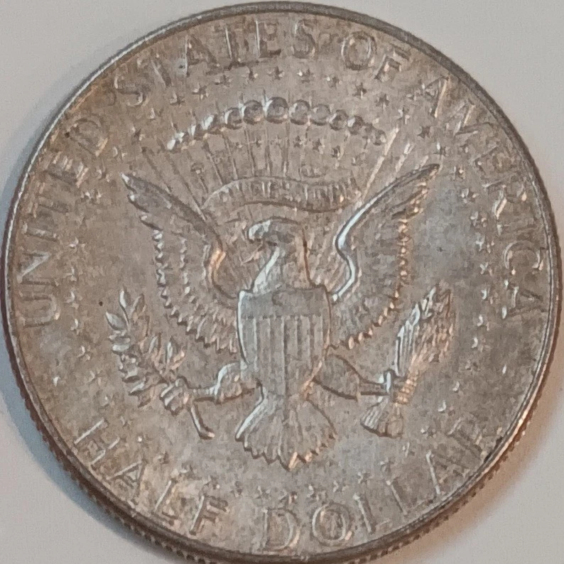 Lote de medio dólar 1964 x2, 1964-D x4 90 % y 1966 40 % plata AU John F Kennedy JFK Foto 3 de 4