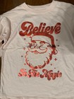 Girls Size 8 SO Christmas Graphic Print Long Cuffed Sleeves Light Pink T-Shirt — photo 3