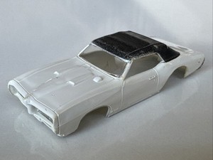 Aurora Thunderjet 500 1969 Pontiac GTO HO Slot Car Body ONLY WHITE / BLACK